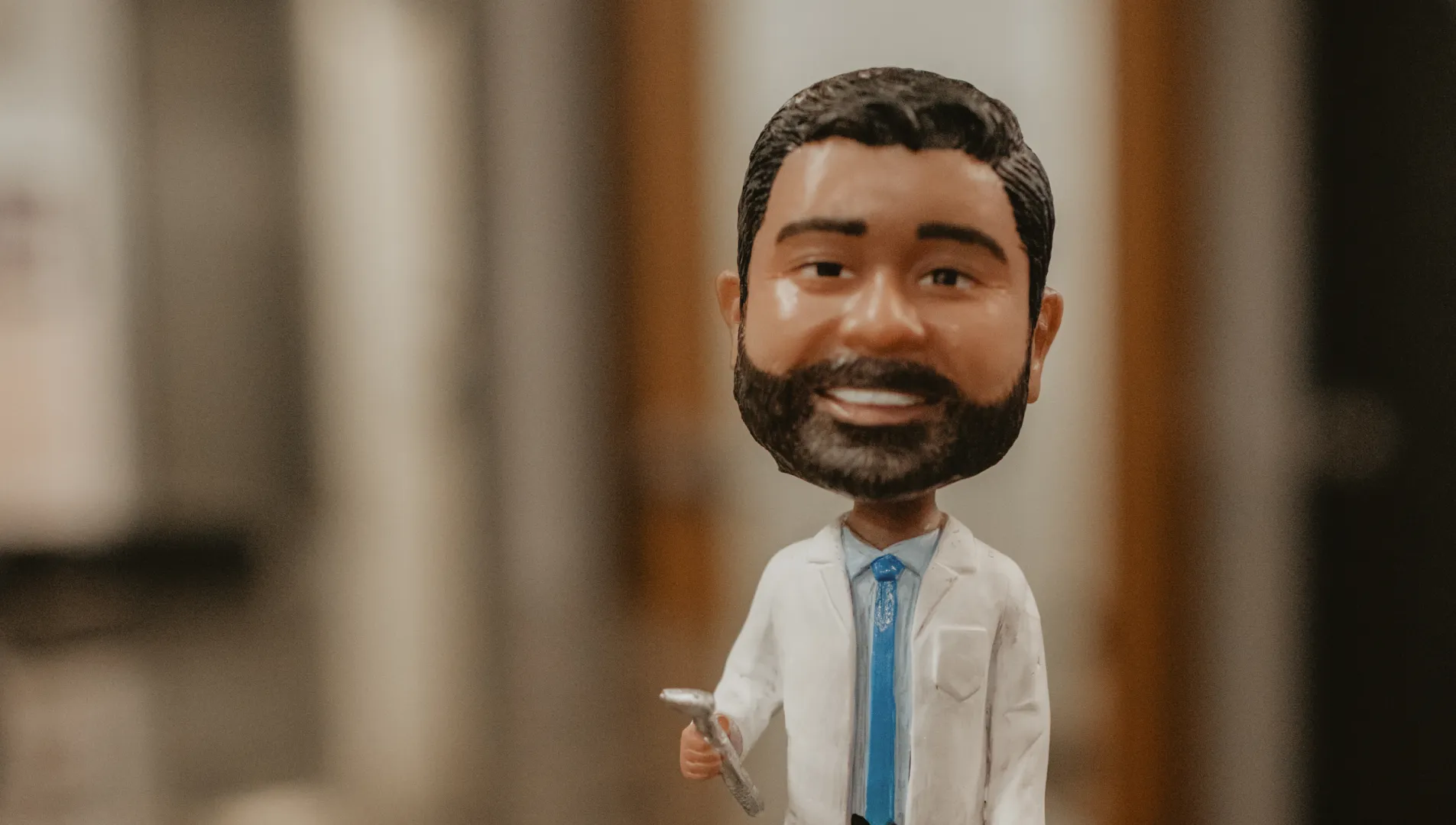 Bobblehead of a Dr. Patel, Damascus Dental of Mount Airy